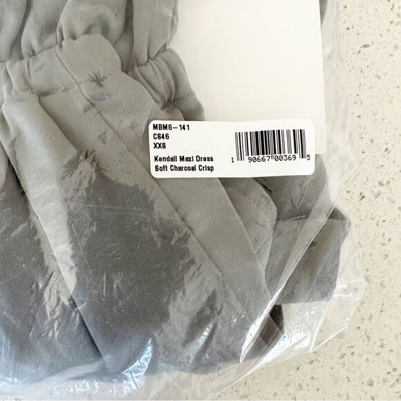 Show Me Your Mumu Kendall Maxi Dress Long Bridesmaid Soft Charcoal Crisp XXS NEW - Picture 5 of 5